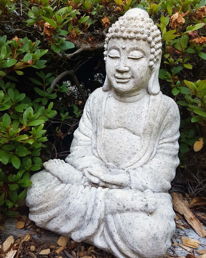 A garden Buddha is a potential piece of art for your garden. Highlighting various garden art, statues, and/or water features can great outdoor entertaining ideas!