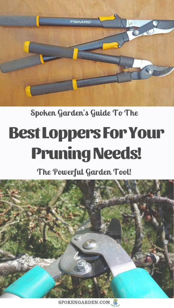 Fiskars loppers with text overlay in Spoken Garden's podcast advertisement