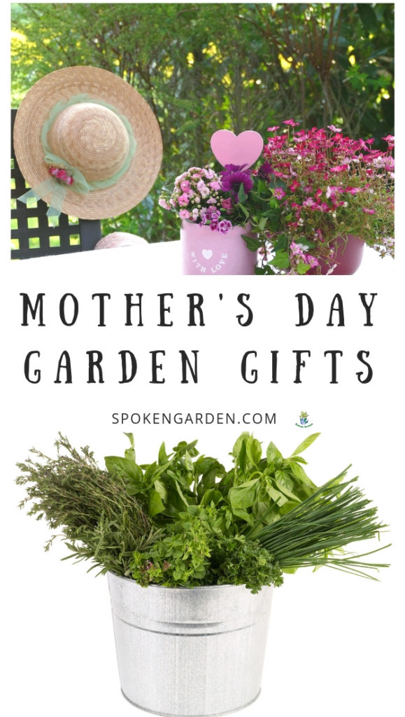 Gardening hat and Mother's Day flowers in Spoken Garden's podcast